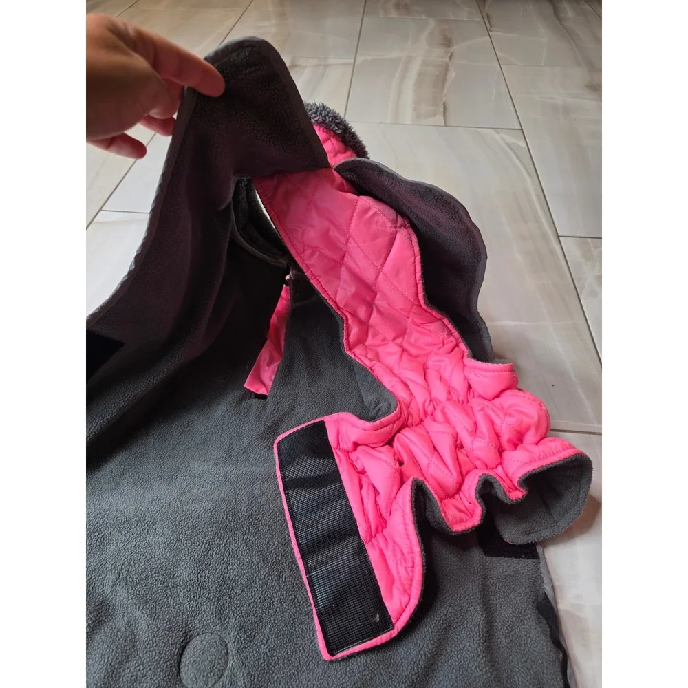 Fragralley Pink Quilted Dog‎ Winter Coat Fleece Lined Reflective Vest XL W1